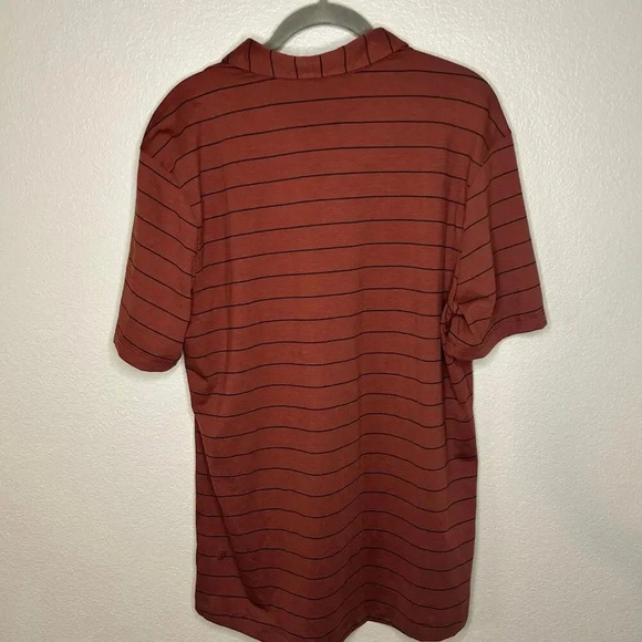 Lululemon Evolution Polo Nevis Stripe Savannah Black mens slze L - Picture 2 of 9